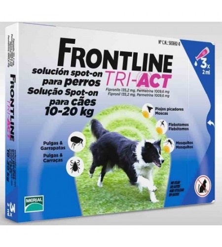 FRONTLINE TRI-ACT M 10-20KG (3 PIPETAS)